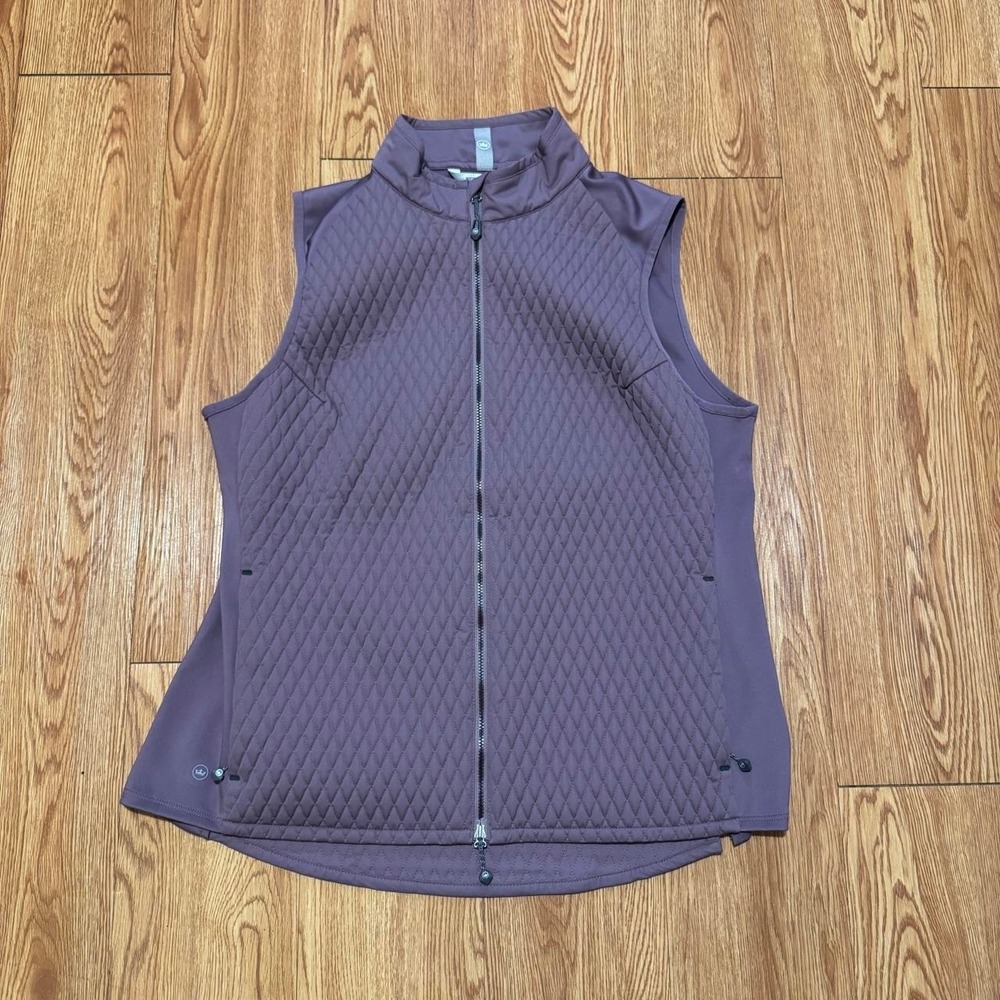Peter Millar Women's Vest XL Fuse Elite Quilted Full Zip Purple Golf Performance